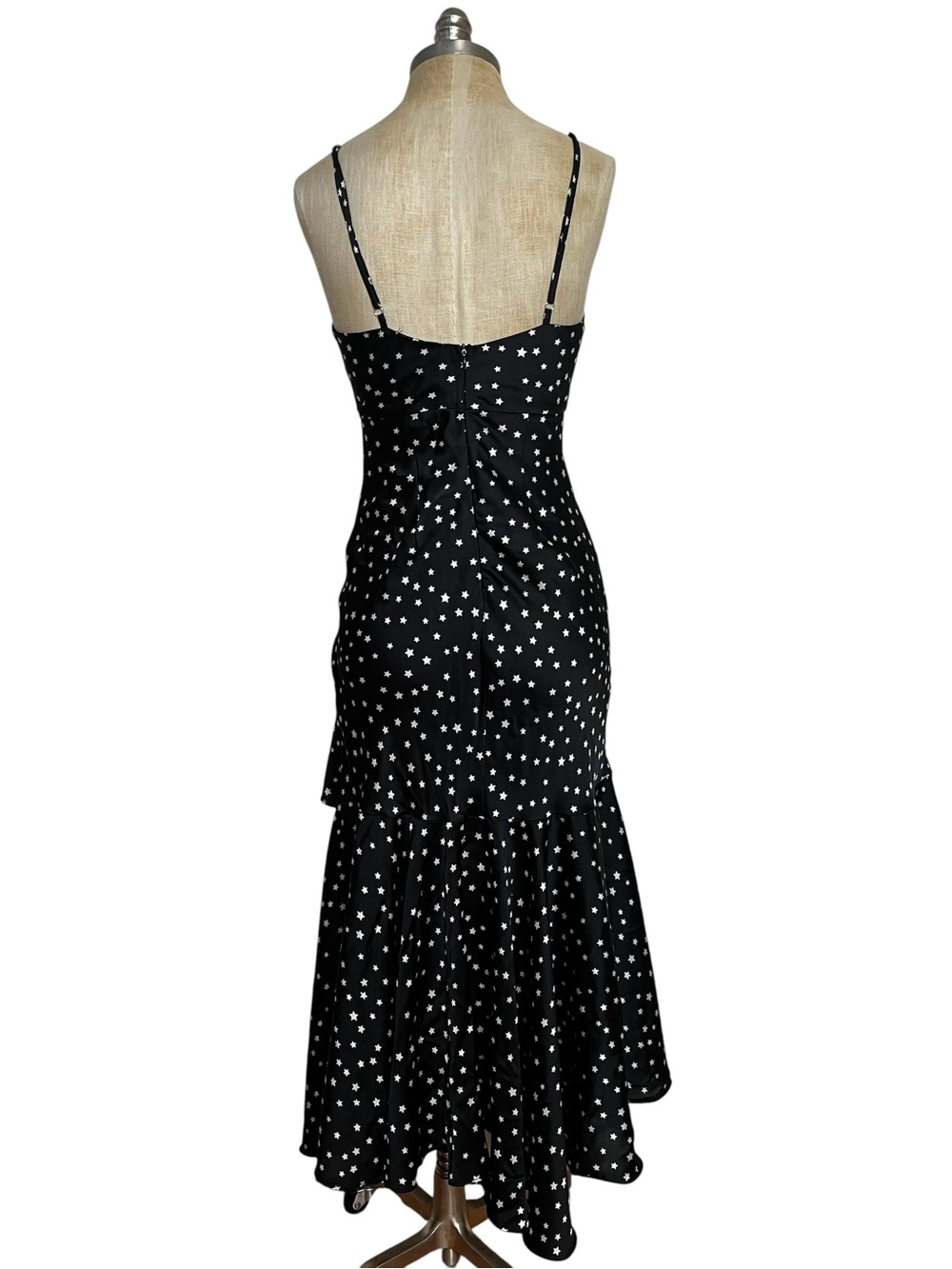 Never Fully Dressed Senorita Star Ruffle Slip Dress Black White Medium - Picture 5 of 12